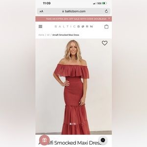 Baltic Born NWT Amalfi Smocked Maxi Dress size XL